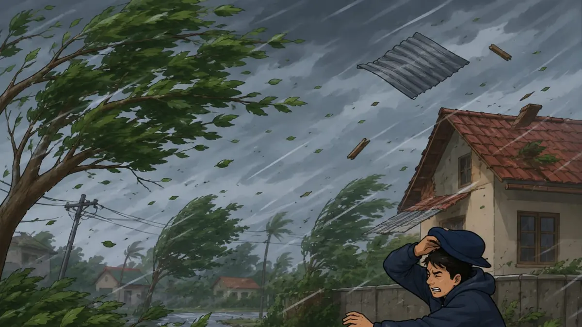 Ilustrasi angin kencang. 