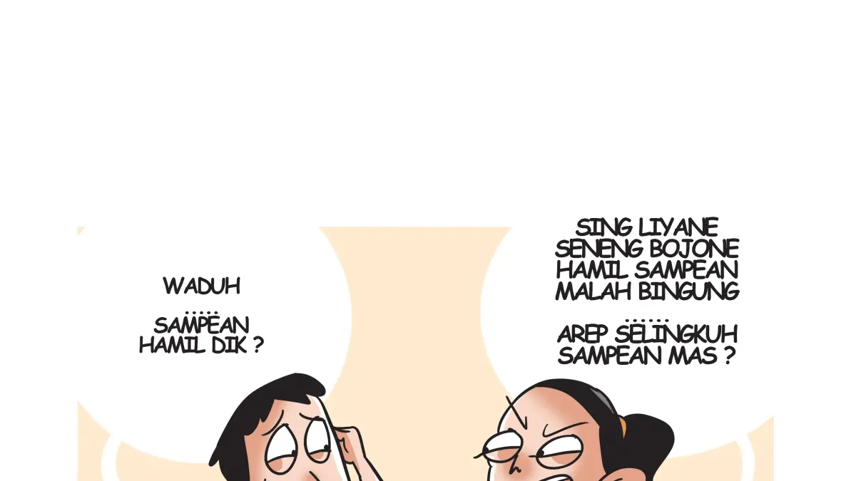 Ilustrasi Yu Minthul lahiran, Kang Dalbo golek selingkuhan. (Afrizal Syaiful M/JPRK)