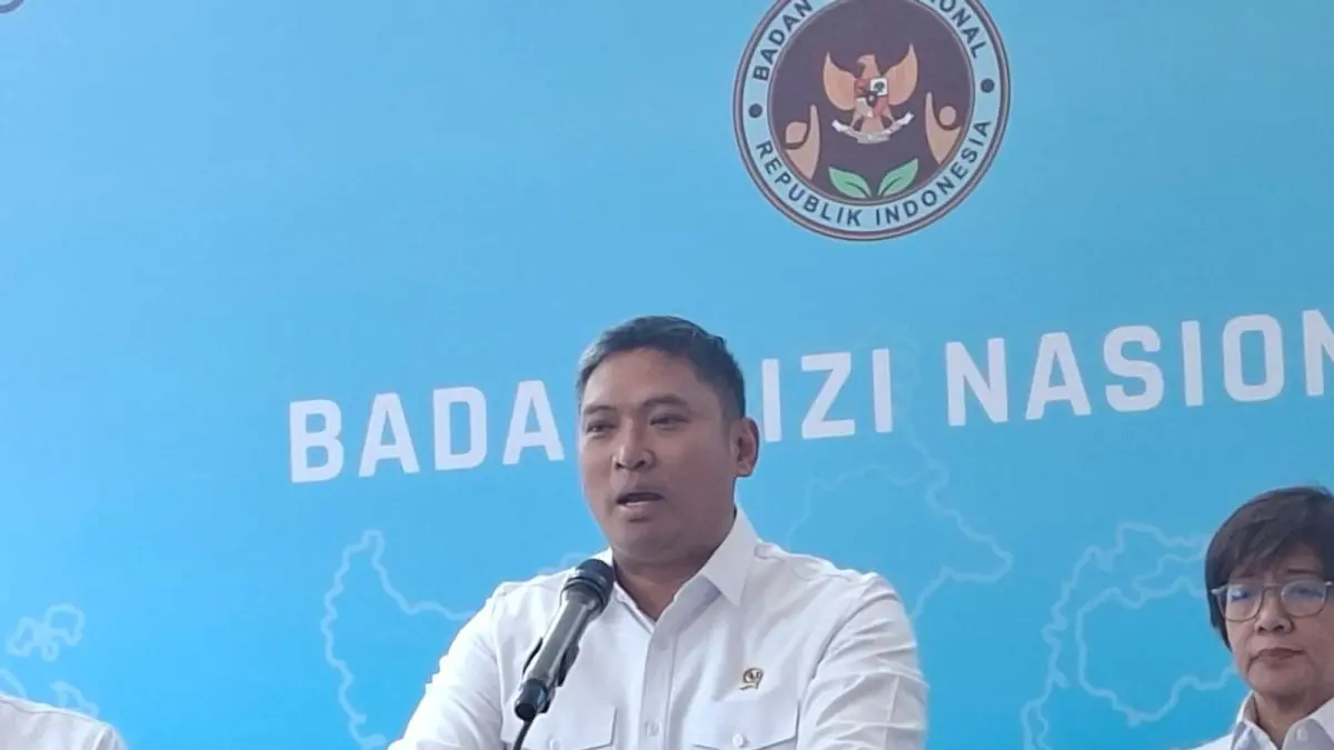 Kepala BGN Sudaryono dalam konferensi pers di Jakarta, Senin (27/7/2026). ANTARA/Anita Permata Dewi