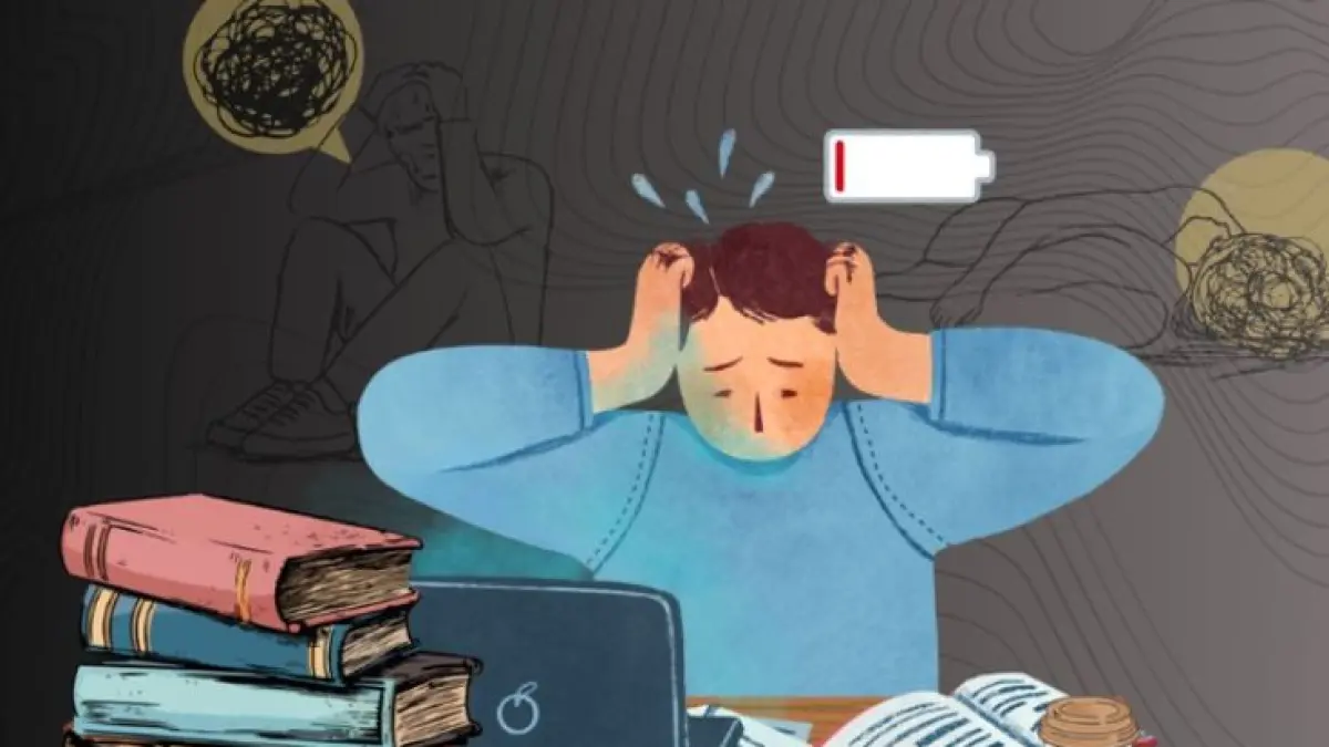Stres karena tugas menumpuk dan sudah dekat deadline. Ilustrasi Pinterest. (Huong Nguyen)