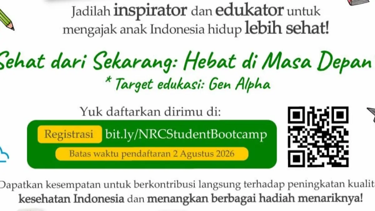 pembukaan pendaftaran Nutrifood Student Bootcamp bagi mahasiswa yang ingin berkontribusi dalam edukasi kesehatan.(Instagram/nutrifood)