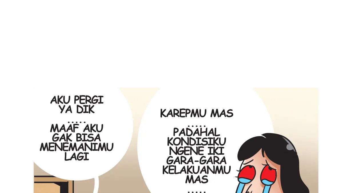 Ilustrasi bojo kumat, Kang Dalbo njaluk pegat. (Afrizal Syaiful M/JPRK)