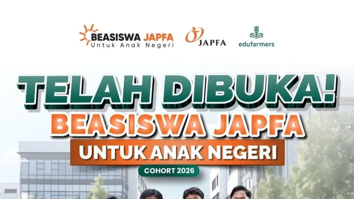 informasi pembukaan Beasiswa JAPFA untuk Anak Negeri Cohort 2026. (Instagram/edufarmers)