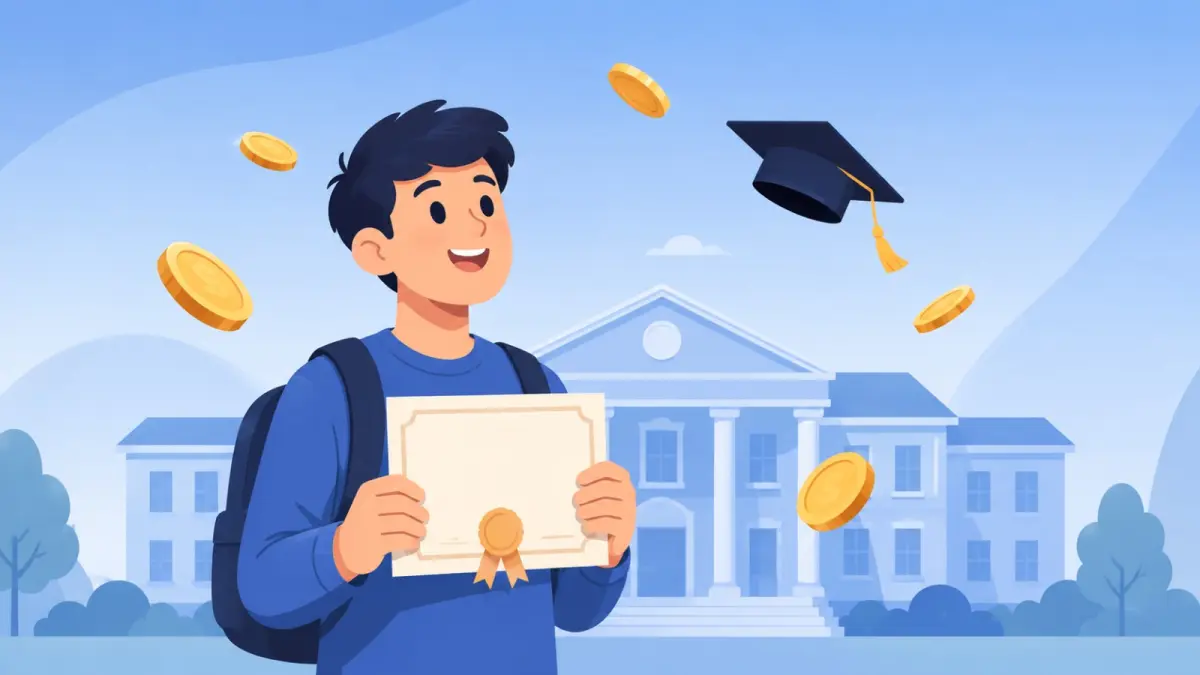 Ilustrasi beasiswa sebagai peluang bagi mahasiswa untuk mengembangkan potensi dan meraih prestasi.