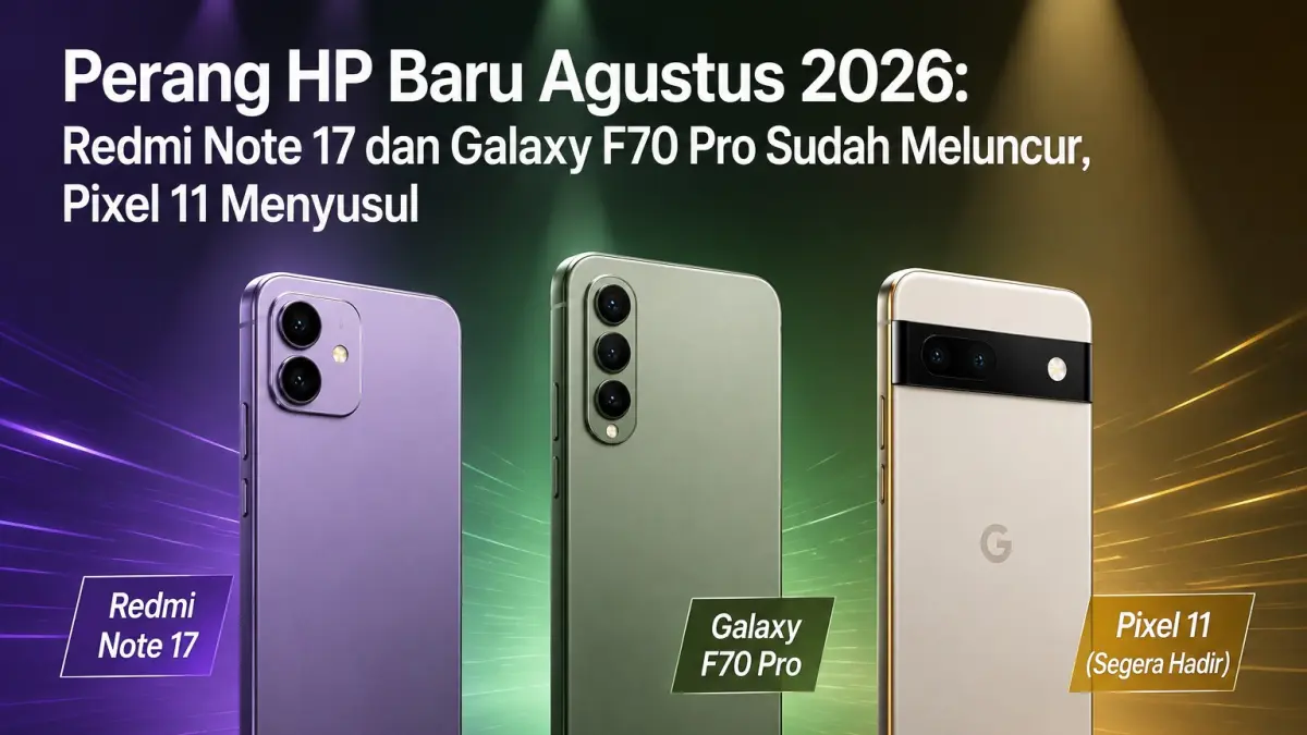 Ilustrasi persaingan smartphone terbaru yang meramaikan pasar pada Agustus 2026.
