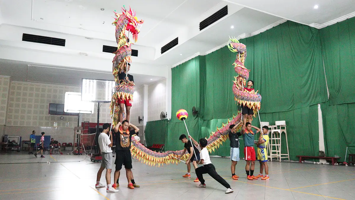 Atlet barongsai Kota Kediri saat menjalani sesi latihan. (FOTO: Emilia/JPRK)