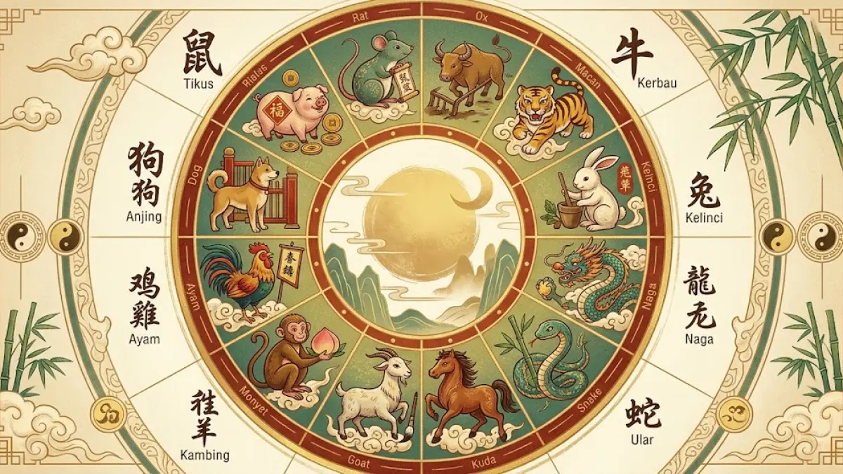 Ilustrasi 12 shio.