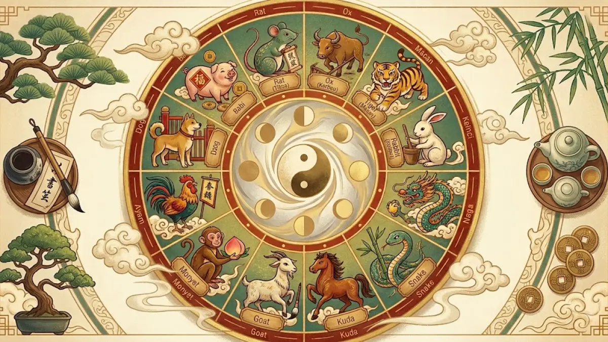 ilustrasi 12 shio.