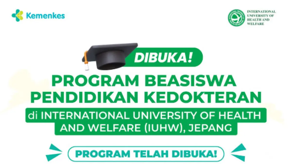 Pendaftaran beasiswa pendidikan kedokteran di International University of Health and Welfare (IUHW), Jepang (intagram/@kemenkes_ri)