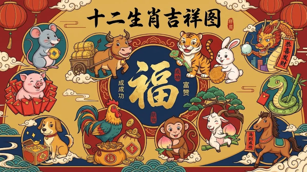 Ilustrasi 12 shio.