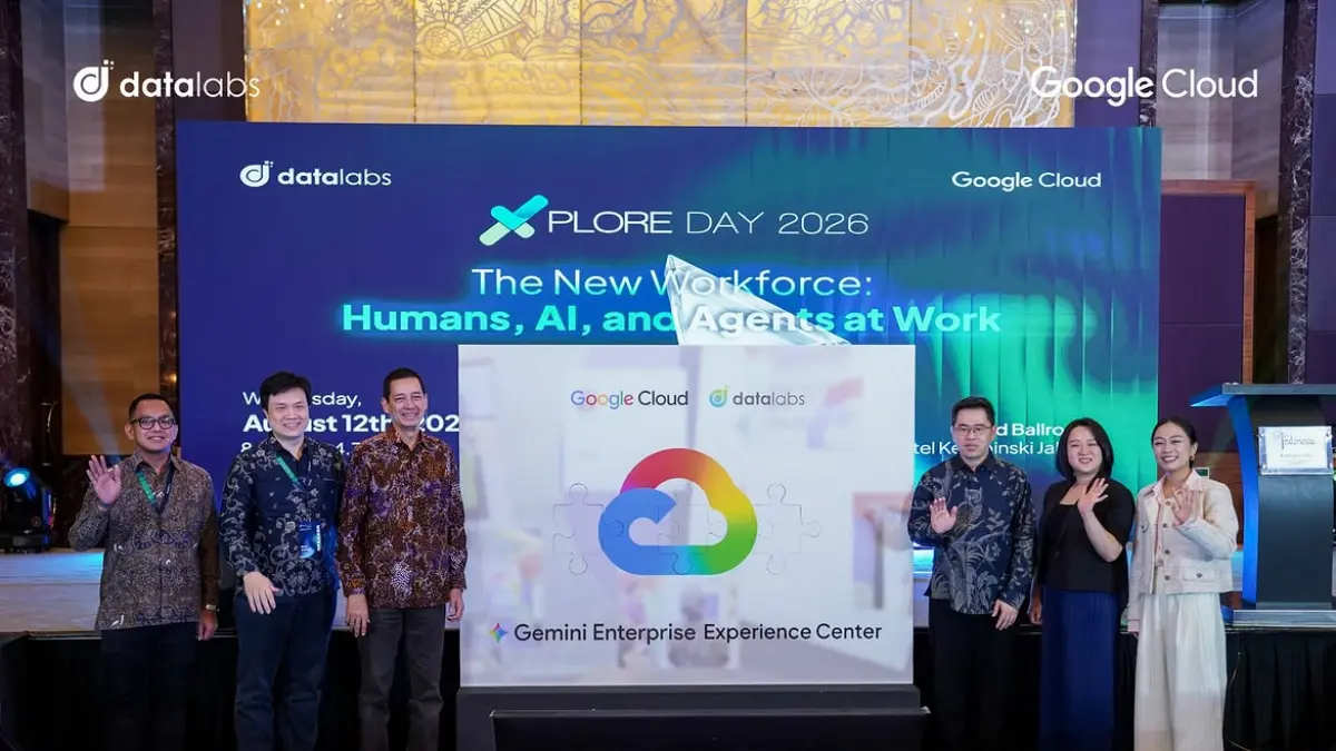 Peresmian Gemini Enterprise Experience Center dalam gelaran Datalabs Xplore Day 2026 bersama Google Cloud.(instagram/datalabsid)