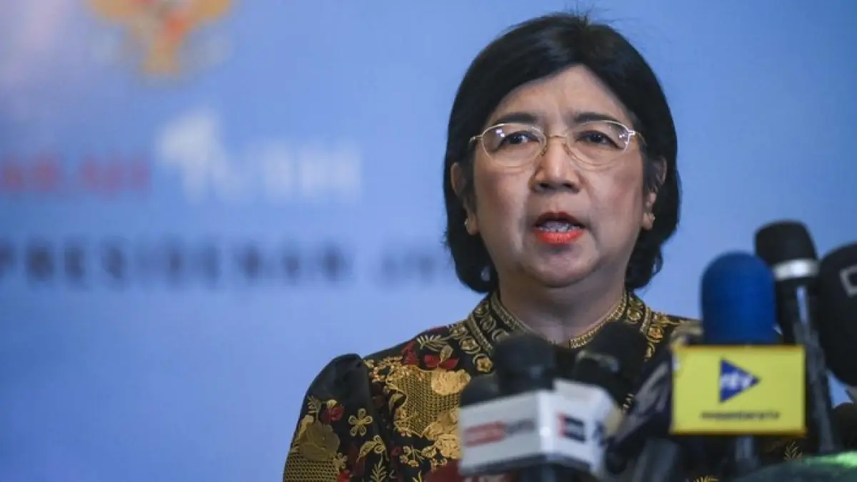 Pejabat Gubernur Sementara Bank Indonesia (BI) Destry Damayanti memberikan keterangan pers usai Rapat Dewan Gubernur (RDG) BI Agustus 2026 di Jakarta, Rabu (19/8/2026). (ANTARA FOTO/Hafidz Mubarak A)