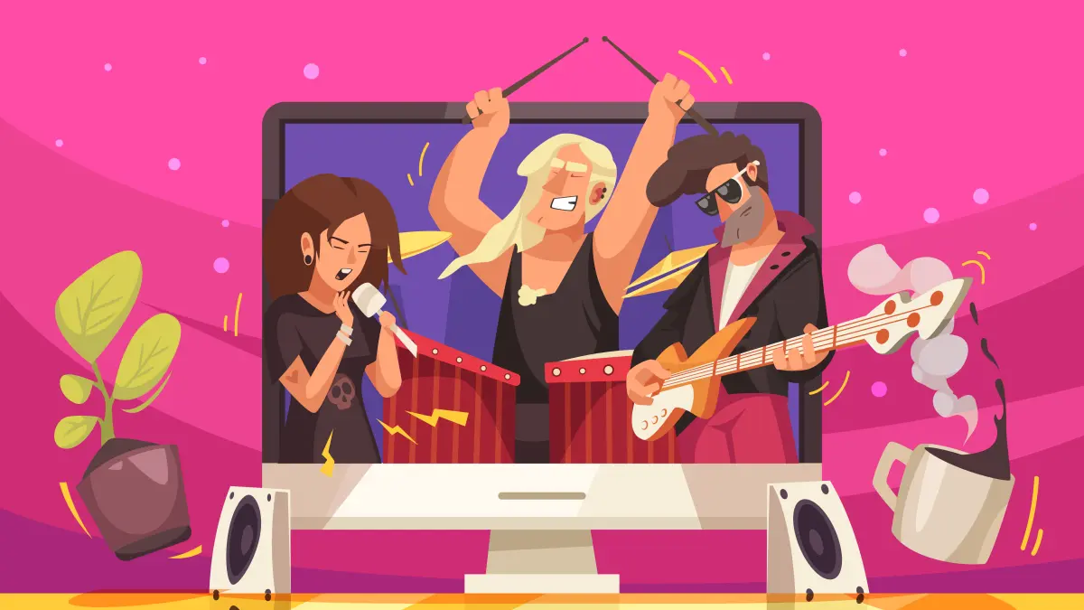 Ilustrasi pertunjukan musik melalui media digital yang memungkinkan penggemar mengikuti aktivitas figur yang mereka sukai dari balik layar. (Foto: magnific)