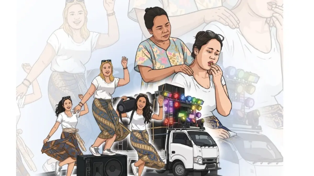 Ilustrasi dancer sound horeg (Ilustrasi Afrizal)