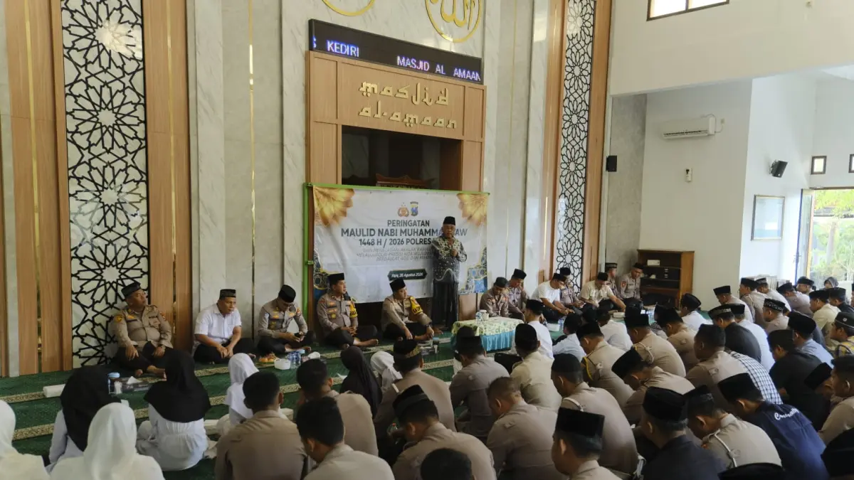 Momen peringatan Maulid Nabi di Mapolres Kediri. (Foto Polres Kediri)