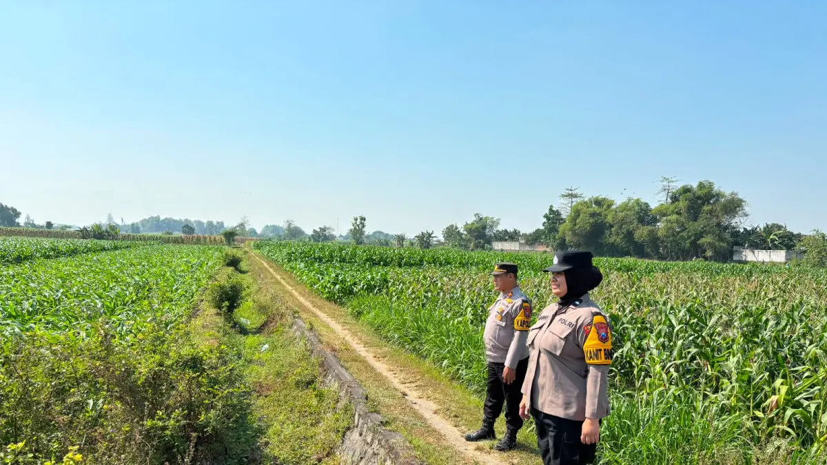 Polsek Kunjang saat melakukan monitoring untuk mendukung ketahanan pangan. (Foto Polsek Kunjang)