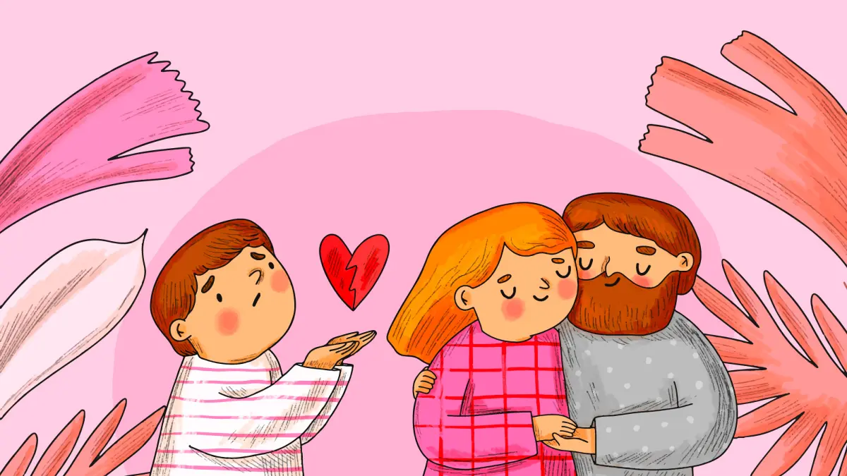 Ilustrasi cinta segitiga dalam cerita, ketika salah satu tokoh harus menghadapi perasaan yang tidak terbalas dan tidak menjadi pilihan utama. Foto:freepik