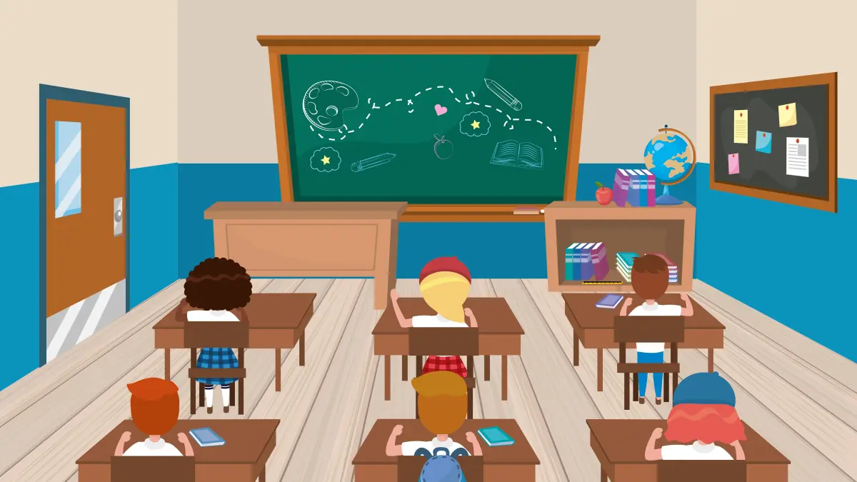 Ilustrasi susunan tempat duduk di ruang kelas. Posisi dan tata letak kursi dapat menjadi salah satu faktor yang memengaruhi interaksi dan keterlibatan siswa selama pembelajaran. Foto: freepik