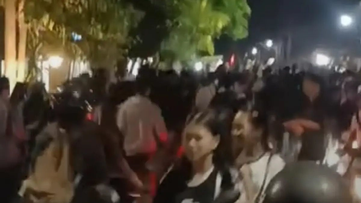 Tangkapan layar aksi kejar-kejaran saat konser di SLG. 