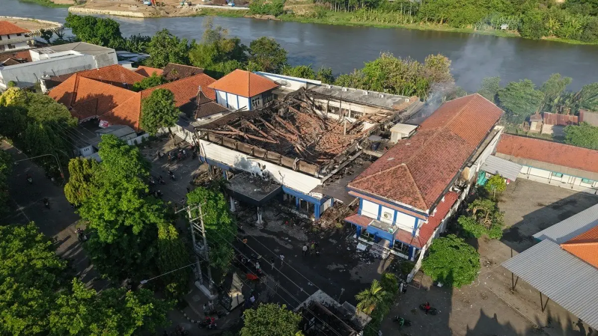 ALIH FUNGSI: Ilustrasi gedung DPRD Kota Kediri dipotret dari udara. Pemkot menilai bekas gedung DPRD paling sesuai untuk dijadikan creative center. (Foto: Wahyu Adji)