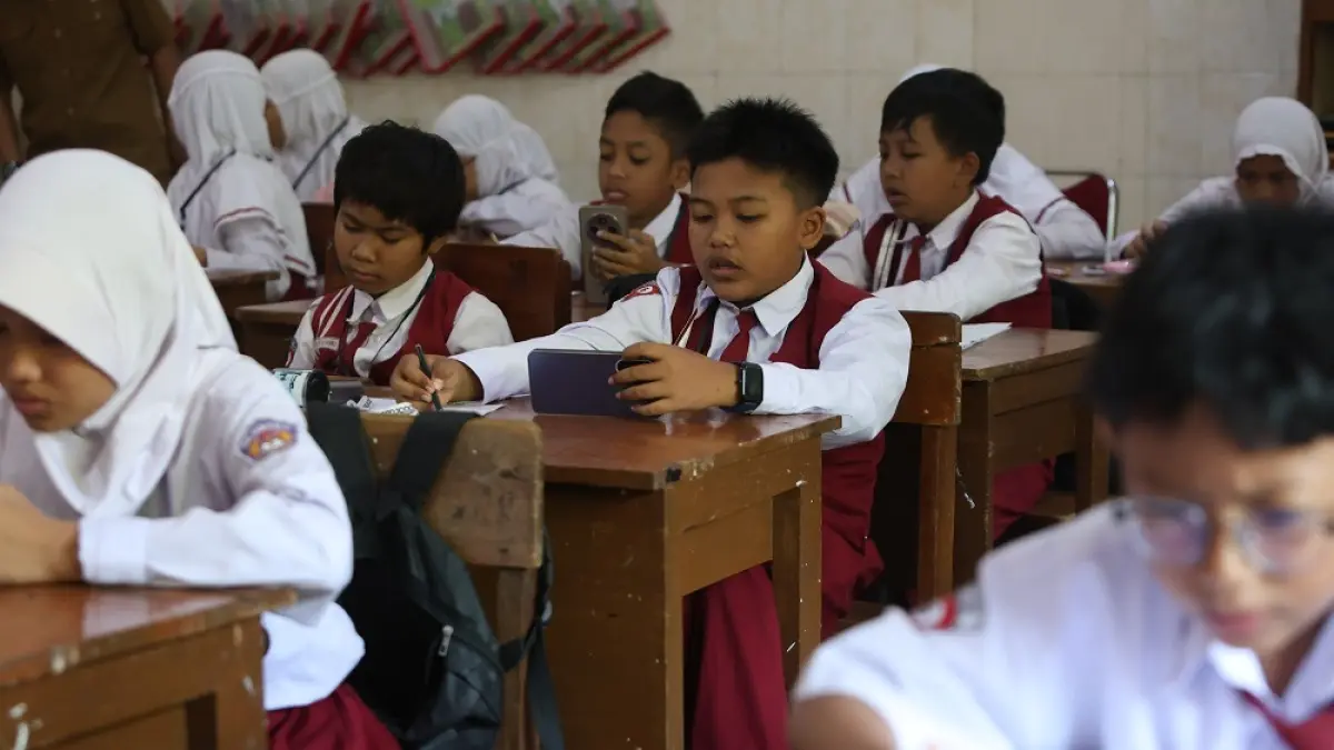 Peserta KKA SD Kota Kediri mengikuti babak penyisihan, Selasa (1/9). (Foto: Wahyu Adji)