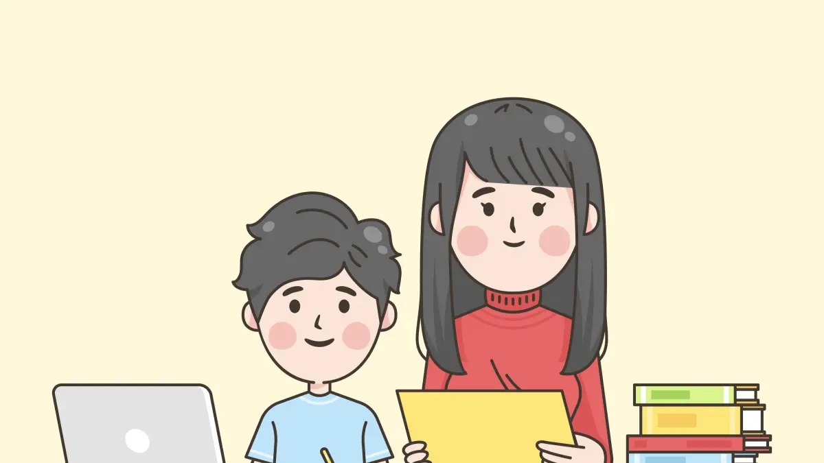 Ilustrasi orang tua mendampingi anak saat mengerjakan tugas di rumah. Pendampingan dapat diberikan tanpa mengambil alih proses belajar anak. Foto: magnific