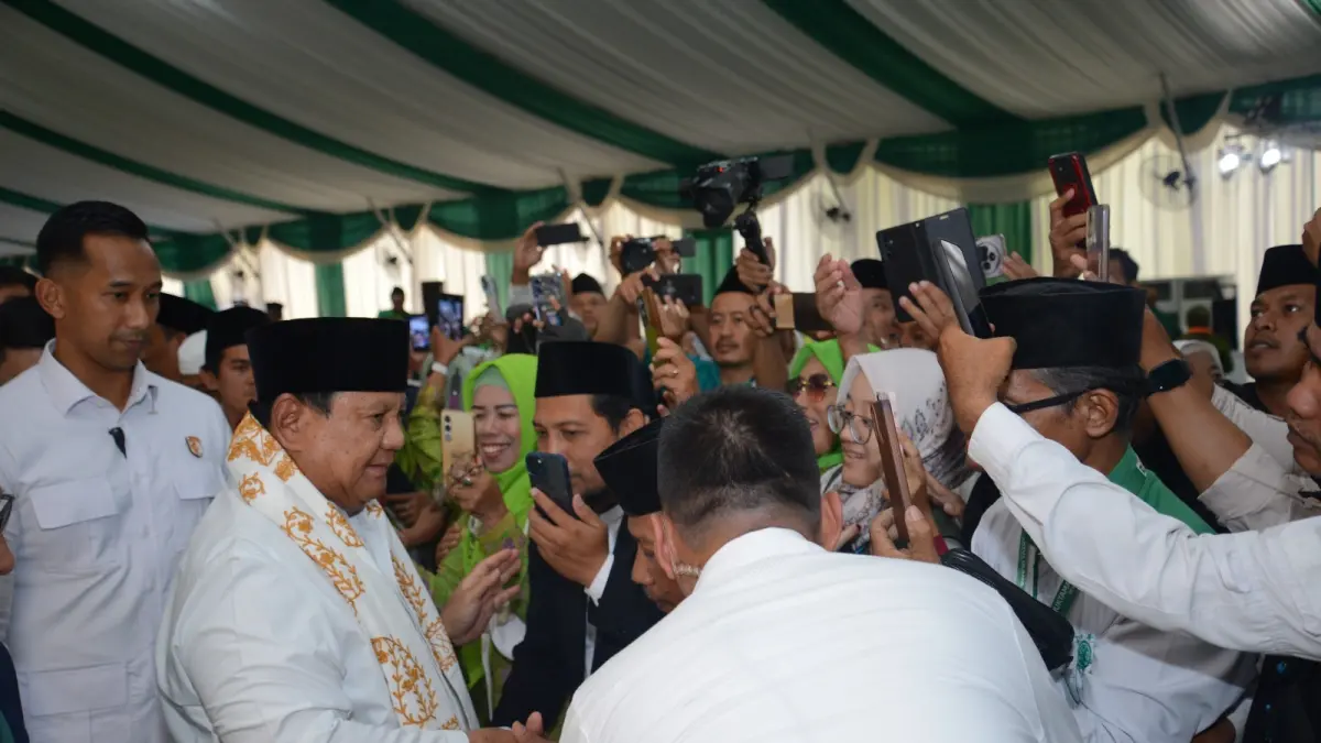 Presiden Prabowo saat menghadiri penutupan Muktamar ke-35. (Foto Asad MS)