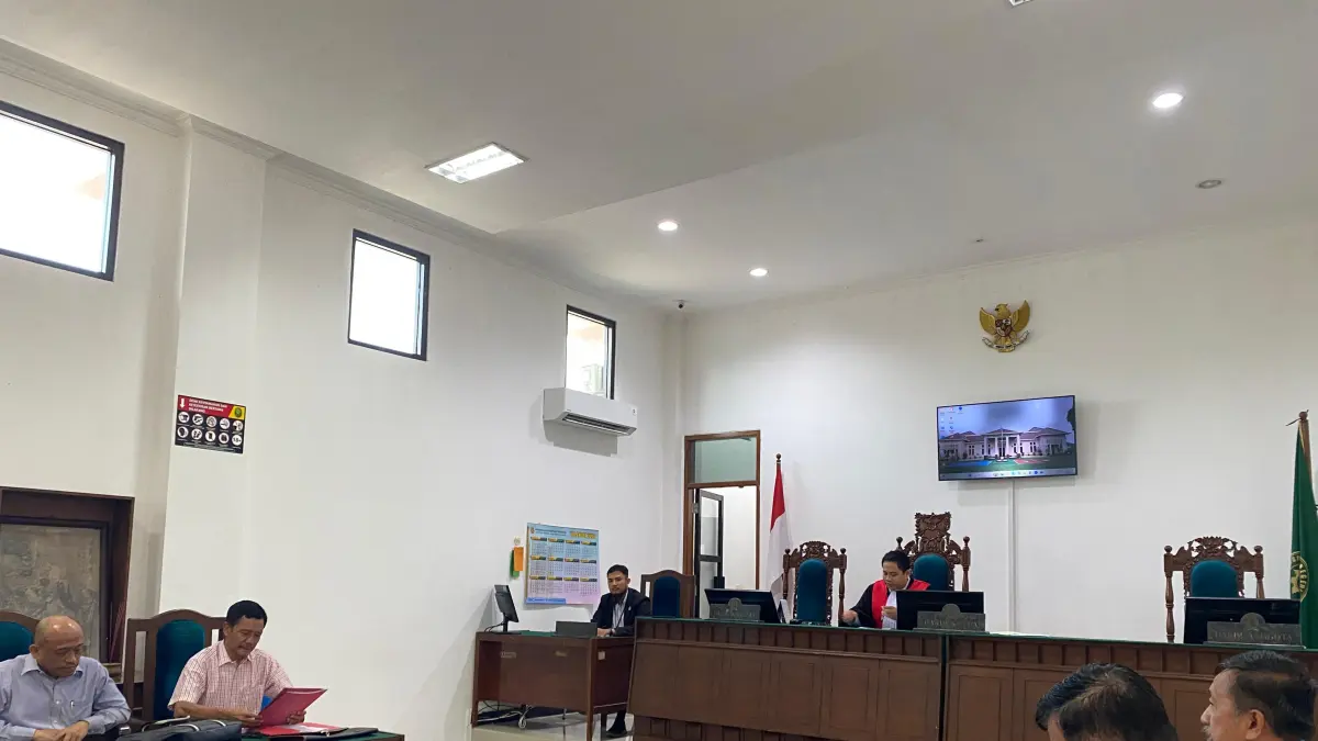 Sidang konsinyasi Alun-Alun Kota Kediri di ruang sidang Candra PN Kediri. (Hilda/JPRK)