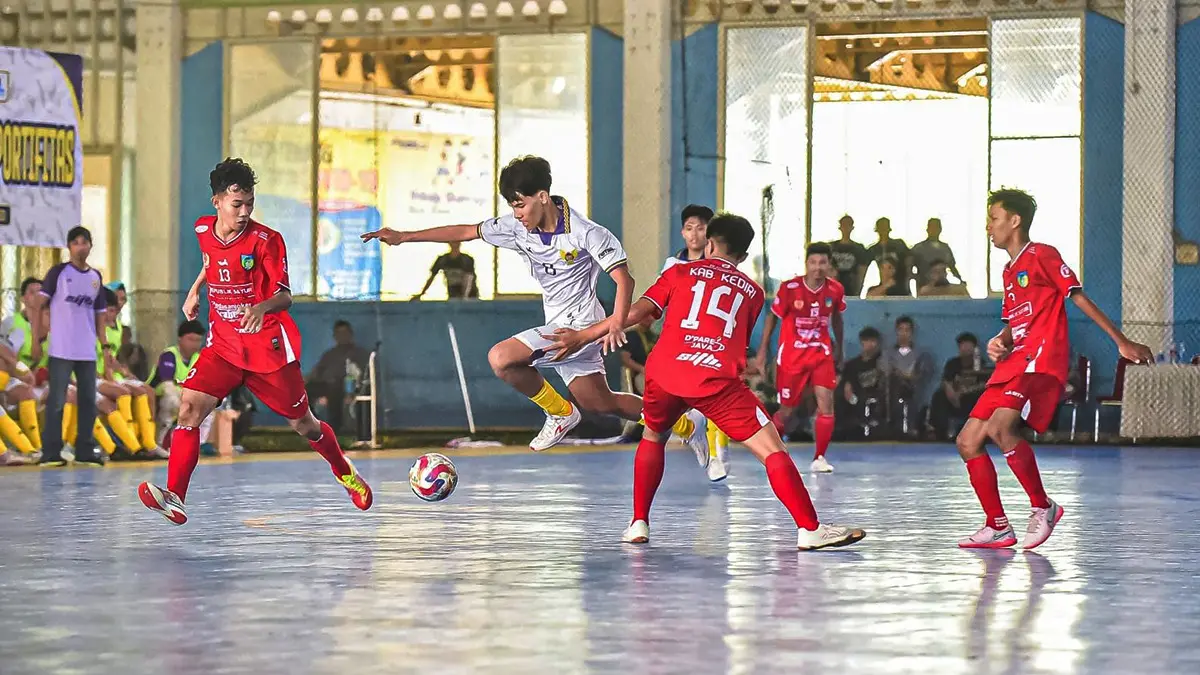 Tim futsal Kota Kediri pada ajang porprov 2025. (FOTO: Afkot Kediri)