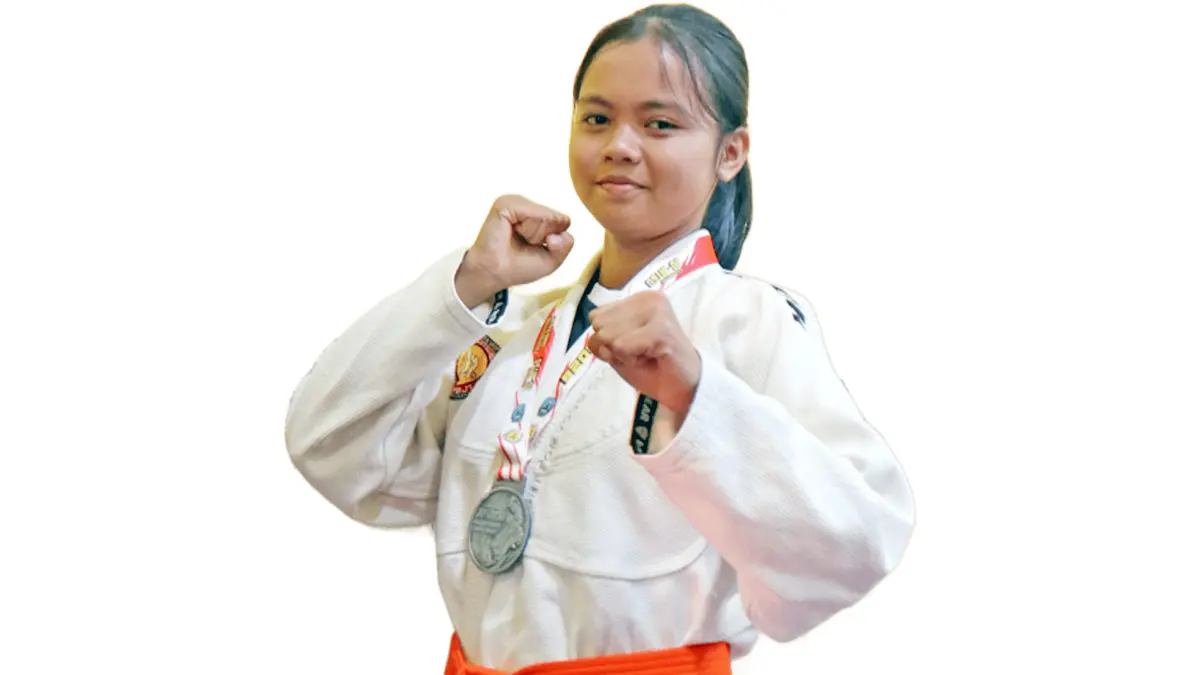 Atasya, atlet jujitsu Kabupaten Kediri. (FOTO: Emilia/JPRK)