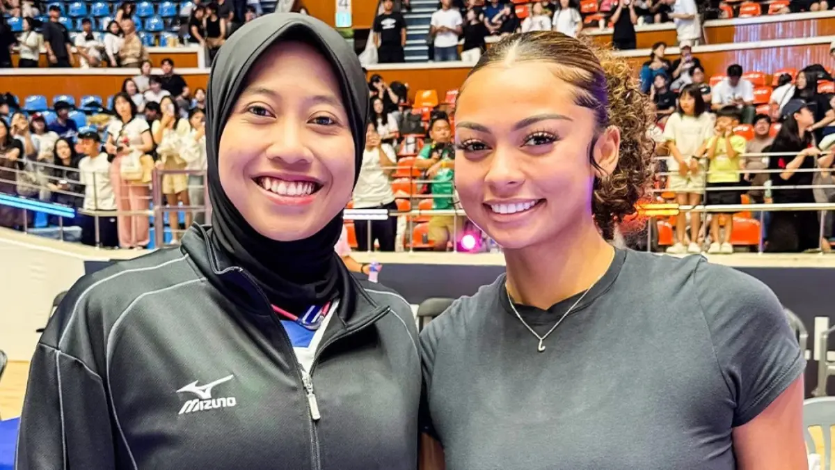 Megawati Hangestri dan pemain asing Hyundai Hillstate Jordan Wilson. (Instagram @hdecvolleyballteam)