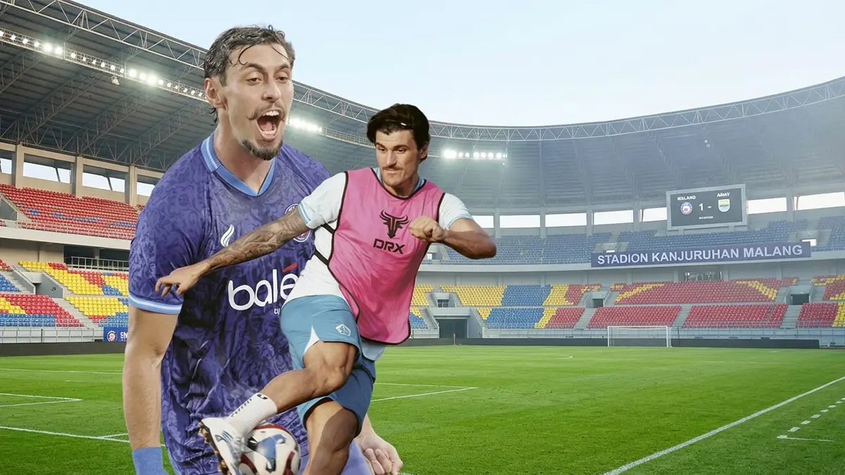 Persik Kediri vs Arema FC. (Foto diolah menggunakan Gemini AI)