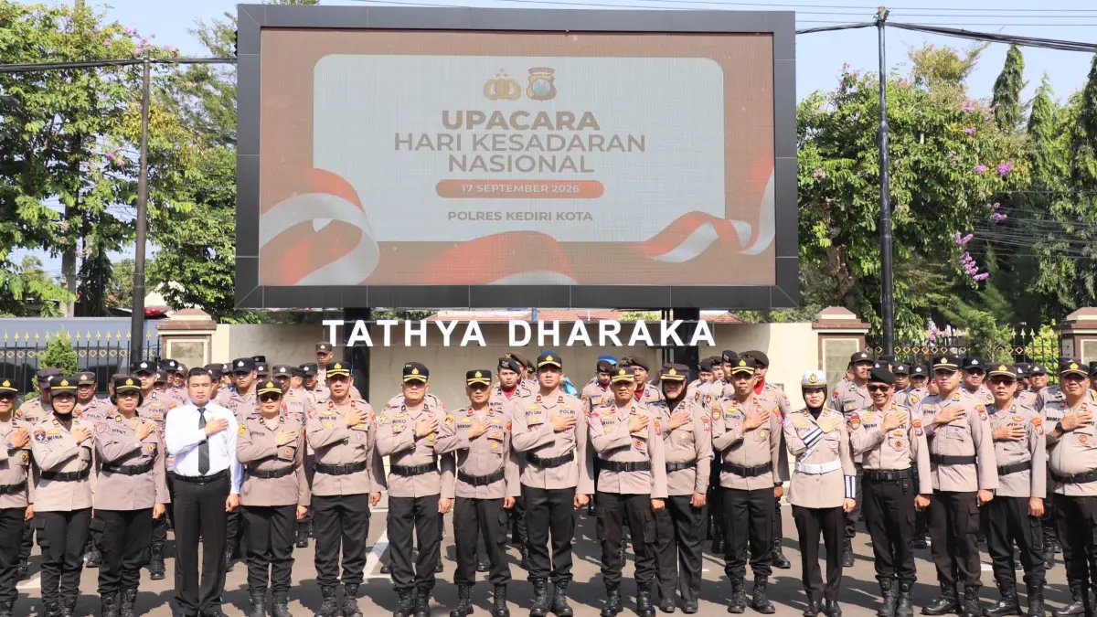 Polres Kediri Kota Gelar Upacara Hari&nbsp;Kesadaran Nasional 2026.