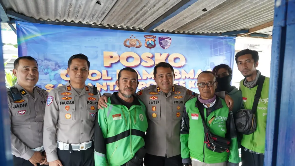 Kapolres Kediri AKBP Dr. Muh. Wahyudin Latif, S.H., S.I.K., M.Si., meninjau posko tersebut pada Jumat (18/9/2026).