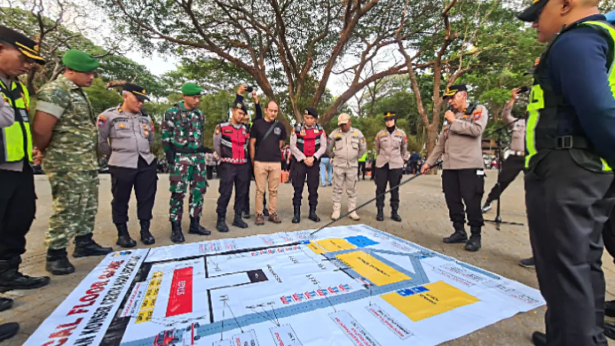 Kabagops Polres Kediri Kota Kompol Iwan Setyo Budhi menjelaskan strategi pengamanan kepada stakeholder terkait. (Polres Kediri Kota for JPRK)