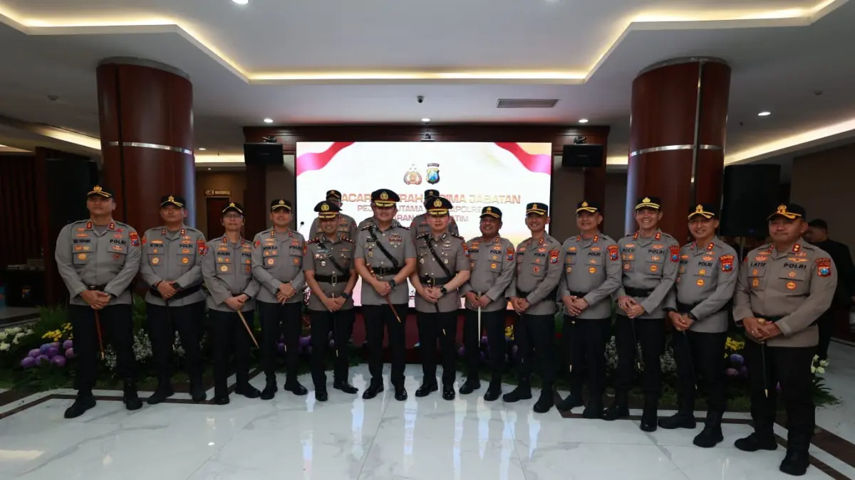 MUTASI: AKBP Wisnu menghadiri sertijab di Polda Jatim. (HUMAS POLRES KEDIRI KOTA for JPRK)