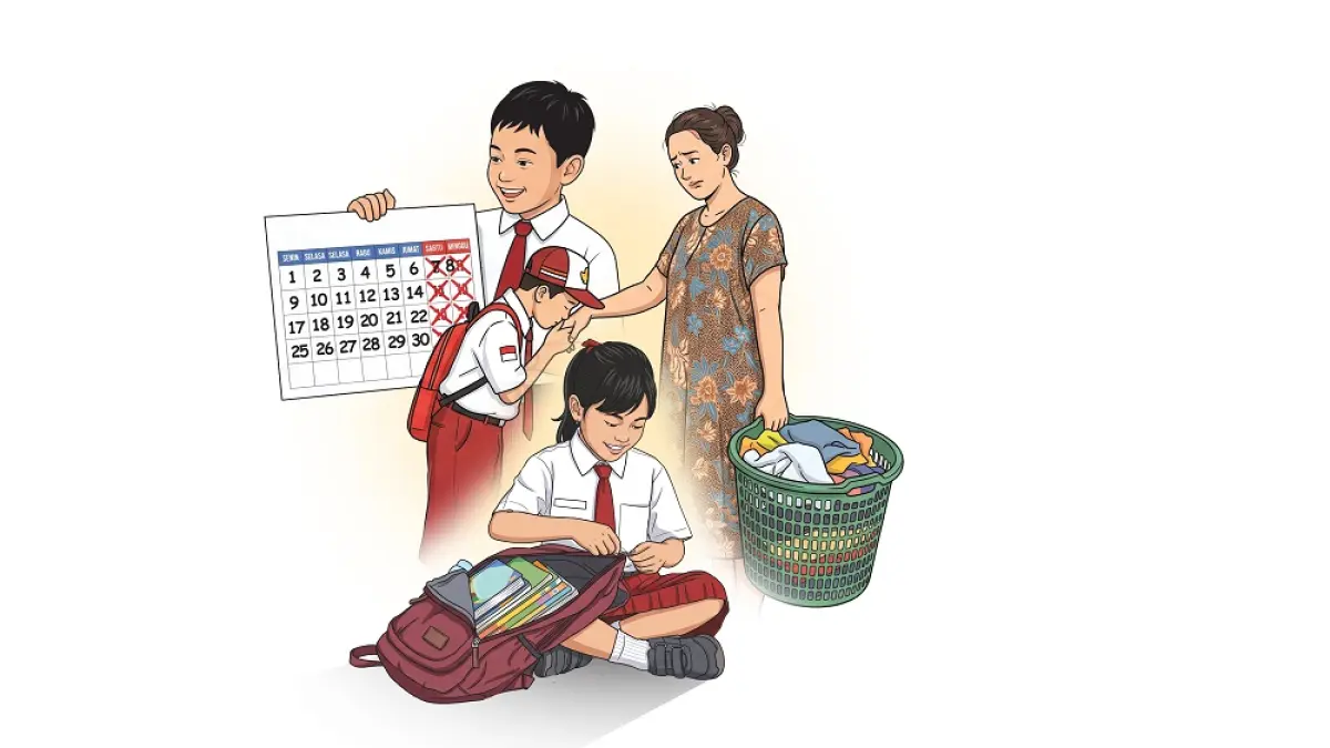 Ilustrasi sekolah lima hari. (Ilustrasi Afrizal)
