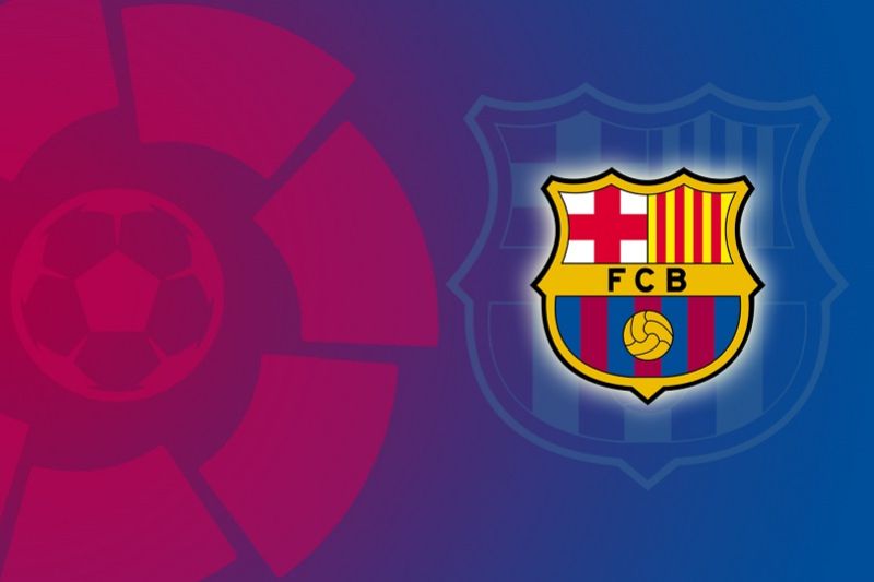 Ilustrasi logo klub Liga Spanyol, Barcelona.
