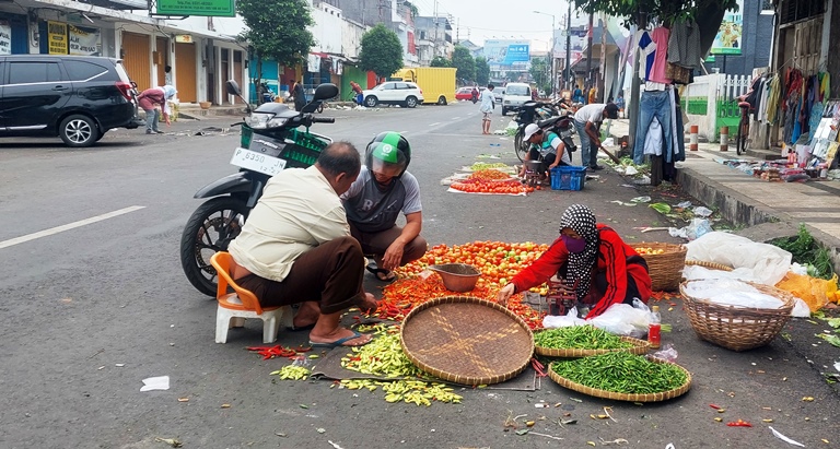 JUAL SAYUR: Pedagang yang berjualan di Jalan Samanhudi, Kelurahan Jember Kidul, Kecamatan Kaliwates, perlu diperhatikan agar tidak melapak sampai siang.