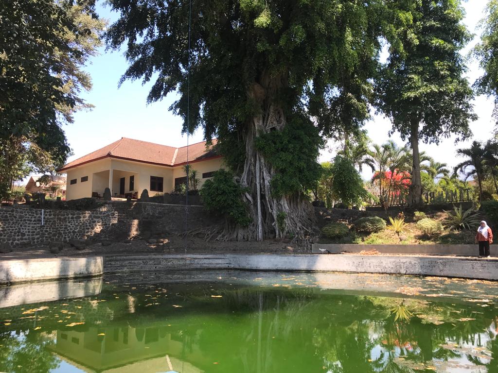 ASRI: Salah seorang pengunjung ketika menikmati keasrian yang ada du Taman Beringin Asri, di Desa Pakuwesi, Kecamatan Curahdami.