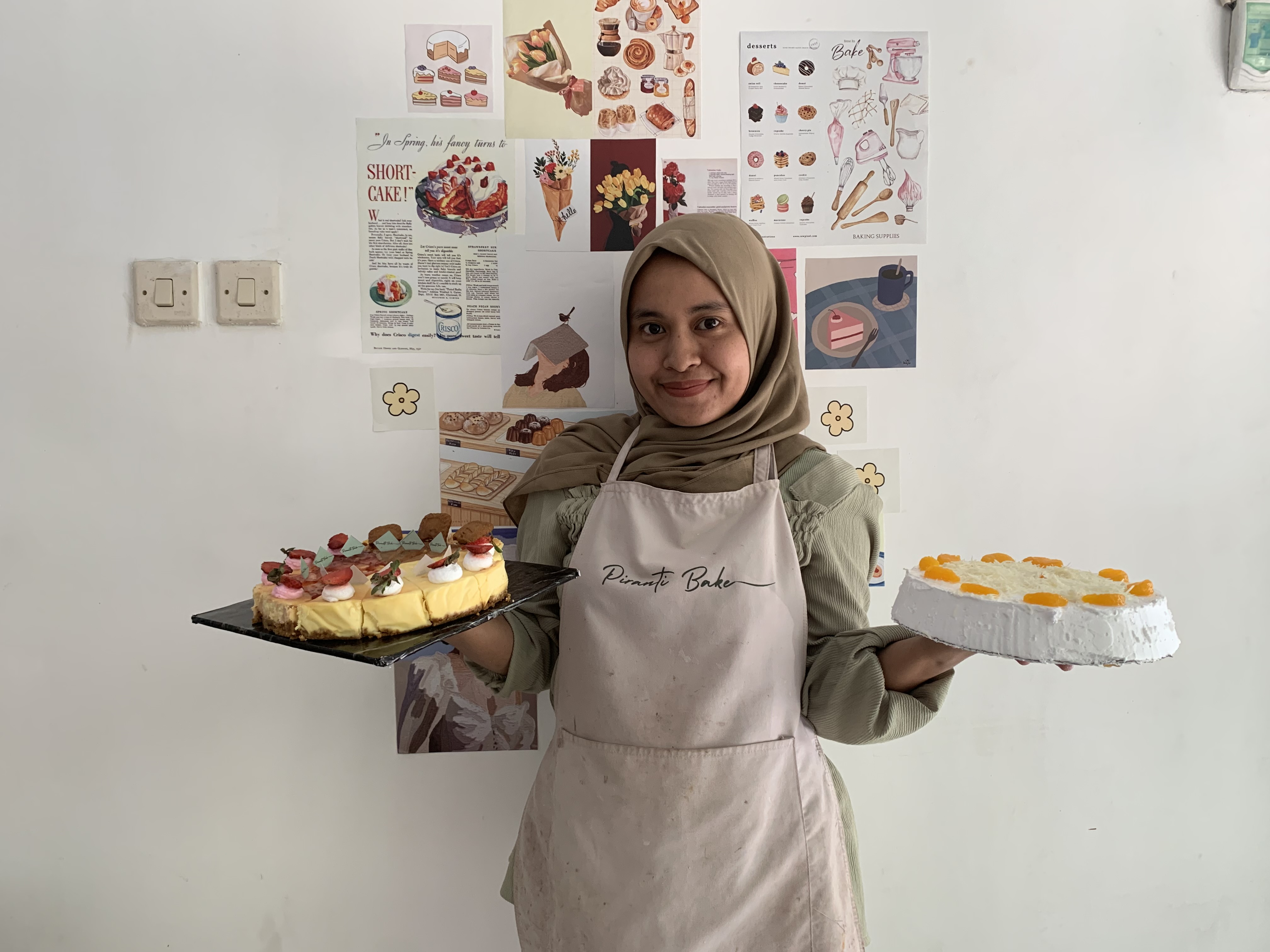 MEMIKA HATI: Tampilan cake kekinian yang membuat konsumen banyak berburu varian slicenya.