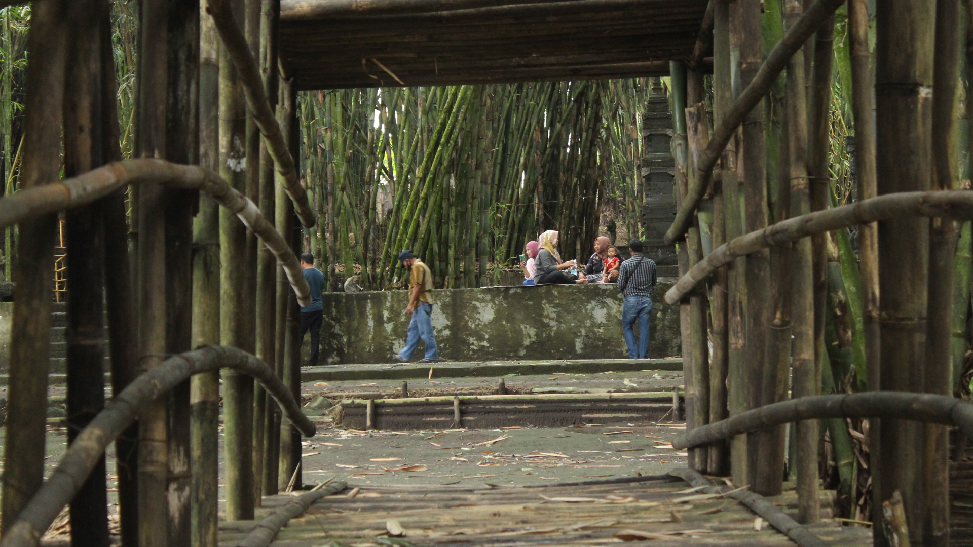 TERJAGA KEASRIANNYA: Penampakan beberapa titik spot wisata hutan bambu, di Desa Sumbermujur, Kecamatan Pronojiwo.
