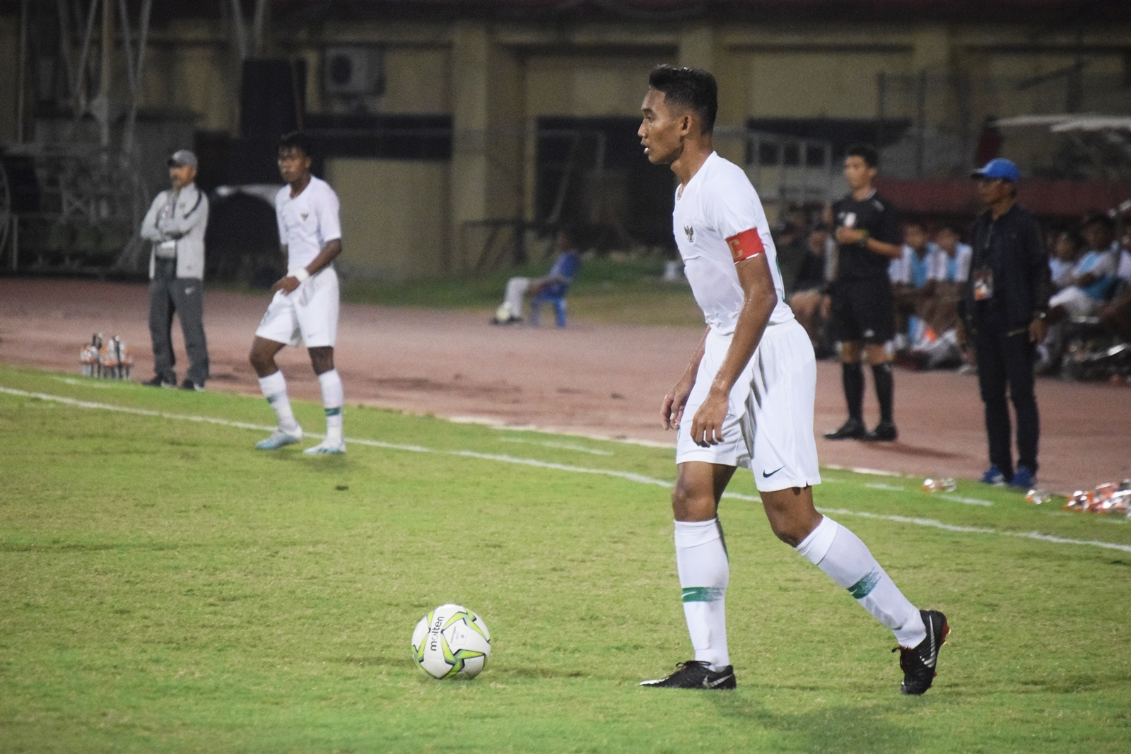 TAMPIL LUGAS: Rizky Ridho ketika menjadi kapten Timnas U-19 tahun 2019 silam di Gelora Delta Sidoarjo. (AINUL BUDI/RADARJEMBER)