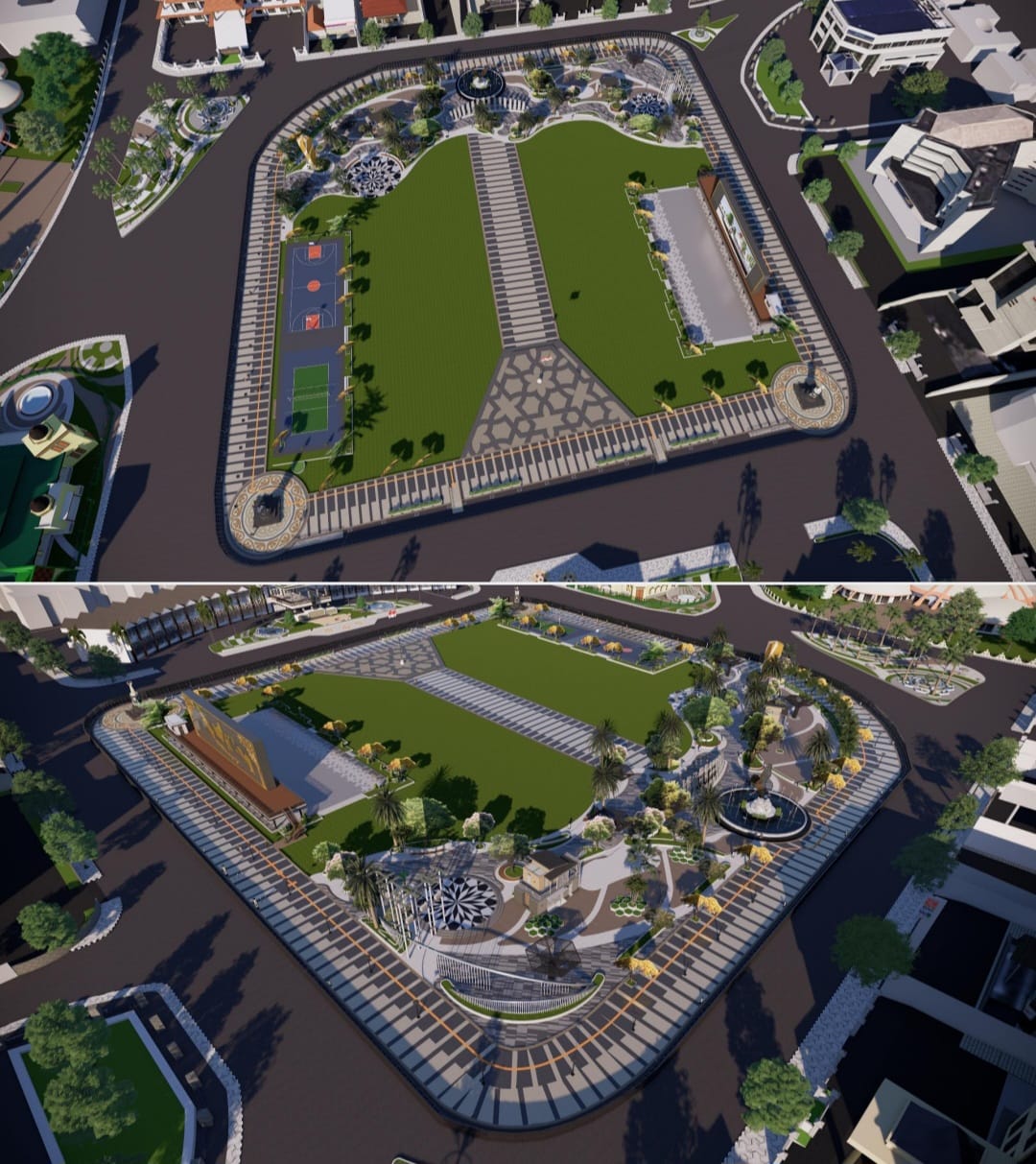 MEGAH: Desain renovasi Alun-alun Jember. (DPRKPCK JEMBER)