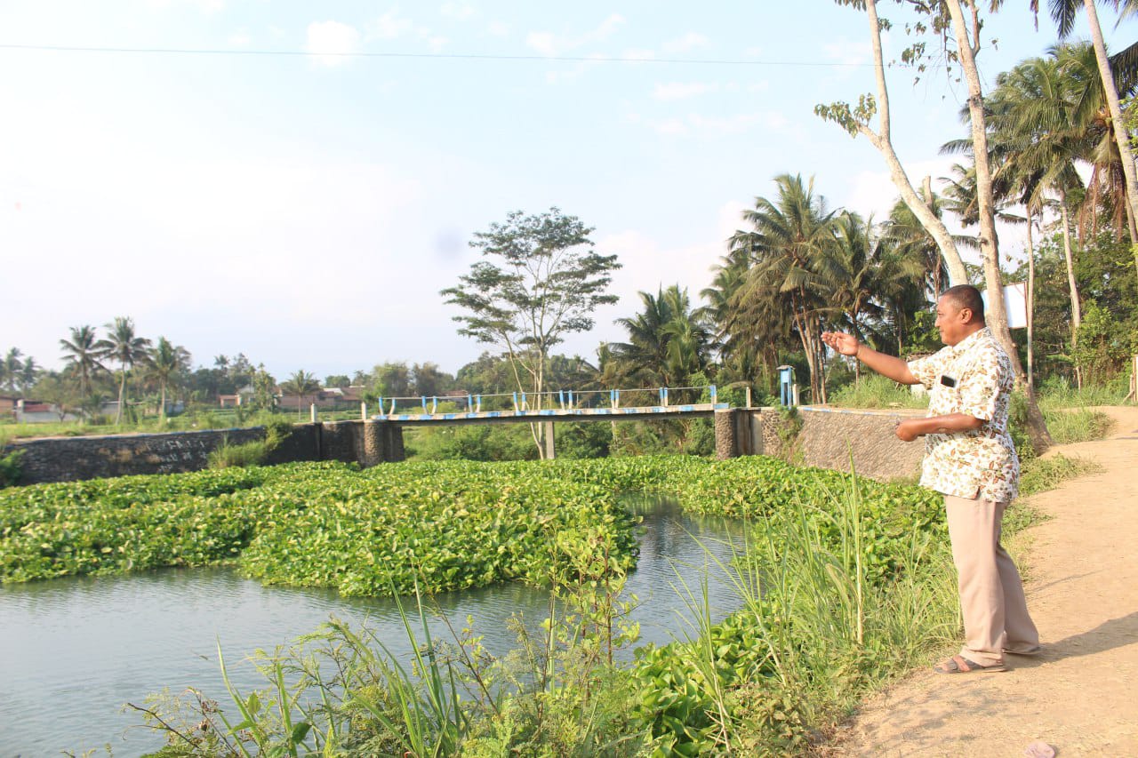 BERAKTIVITAS: Sonie Luckita Kurniawan memberi makan ikan di wisata Waduk Kemiri.(FAQIH HUMAINI/RADAR IJEN)