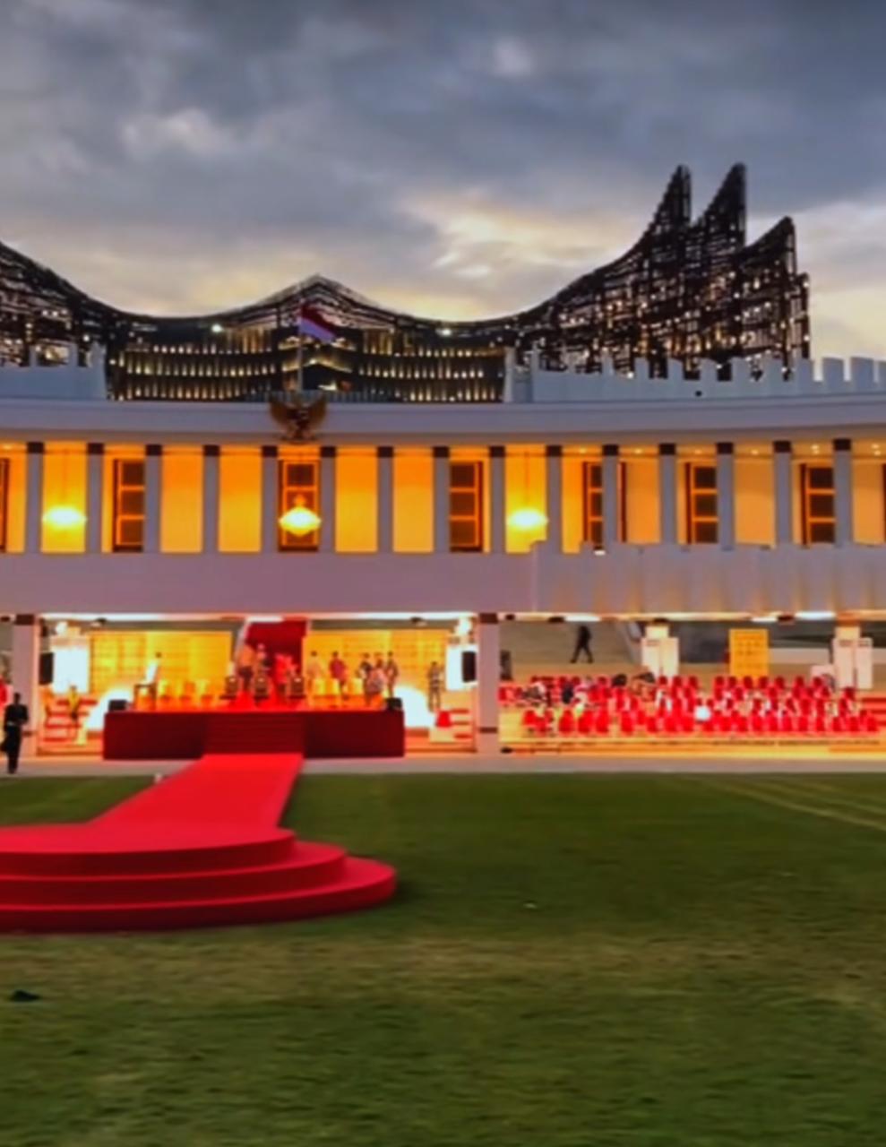 MEGAH : Jelang ucpara HUT RI ke-79 sejumlah persiapan di IKN mulai terealisasi.