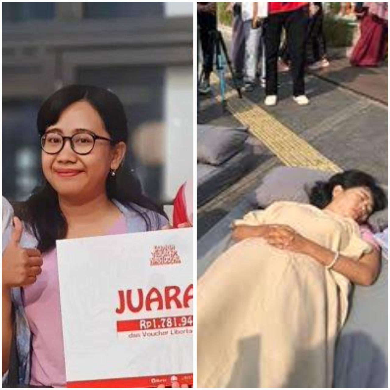 SUMRINGAH: Yuniar, pememnag lomba tidur nasional berhasil mendapatkan juara satu dengan berbagai macam tantangan yang dihadapi.