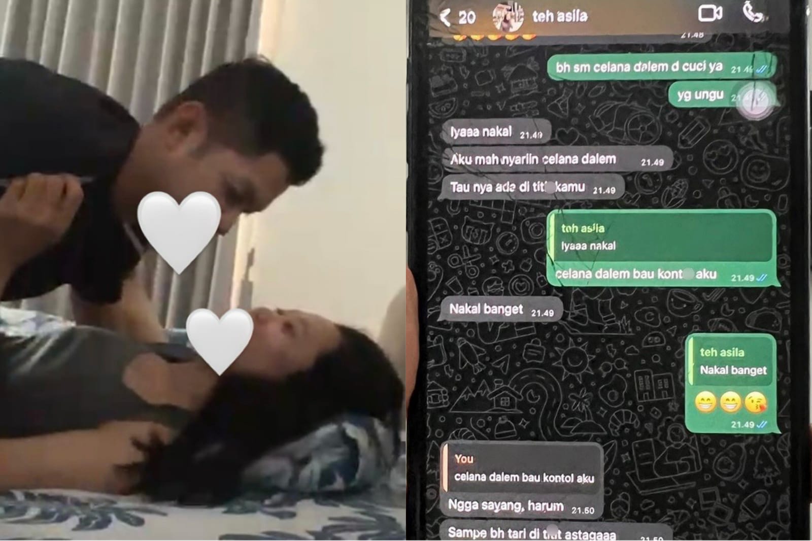 Foto: Bukti chat dan foto perselingkuhan Bimo Aryo Tejo dengan Maela Asila (Sumber: Instagram @arie_rieyanthie)