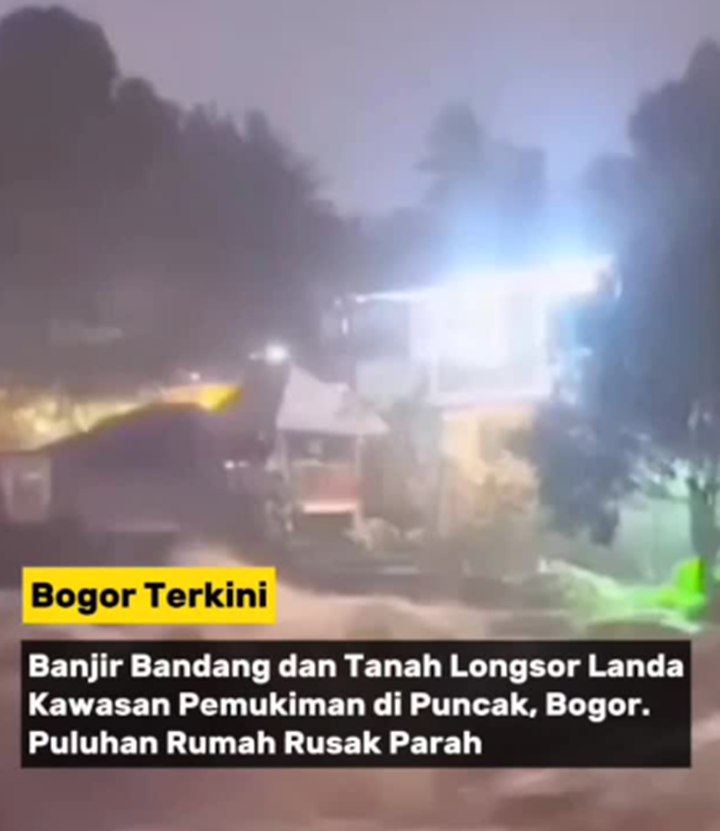Kondisi banjir di Cisarua Bogor (instagram @bogor.terkini)