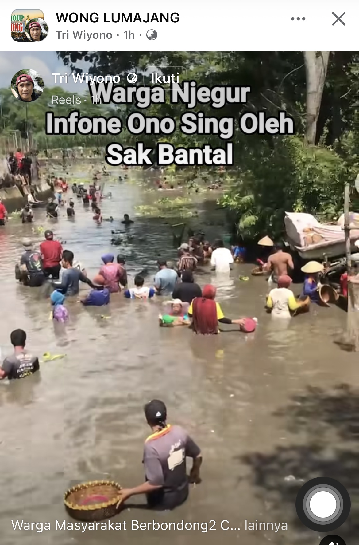 Tangkapan layar saat warga menangkap ikan